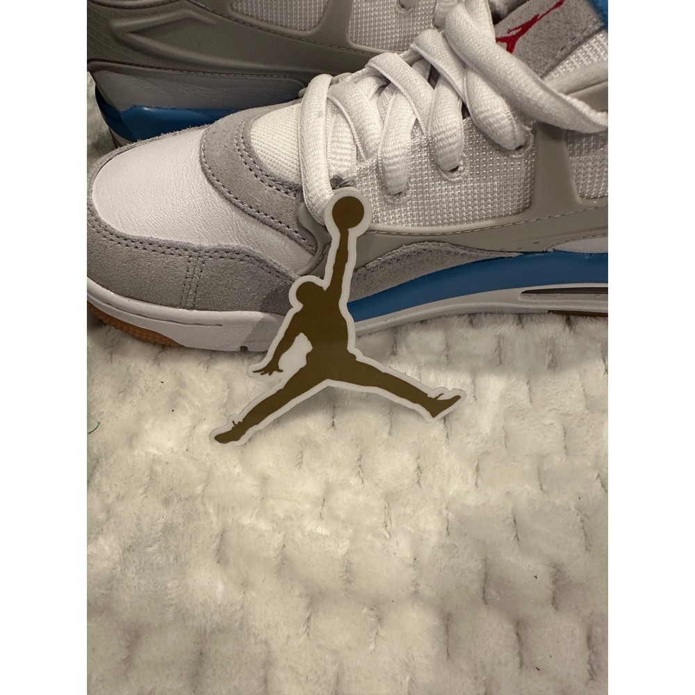 Air Jordan 4 RM GS White Neutral Grey University Blue FQ7938-104 Size 6Y - Picture 6 of 10